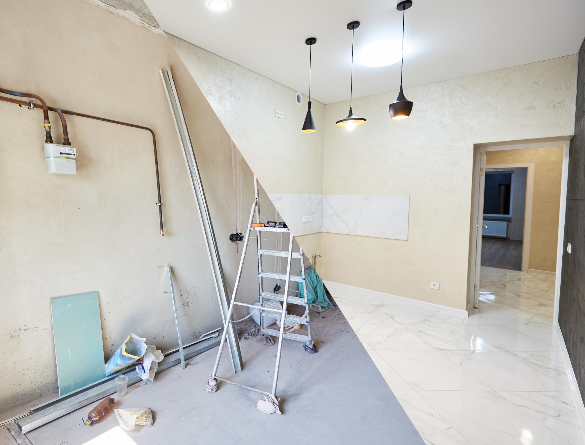 Artisan réalisant des travaux de rénovation dans un bâtiment